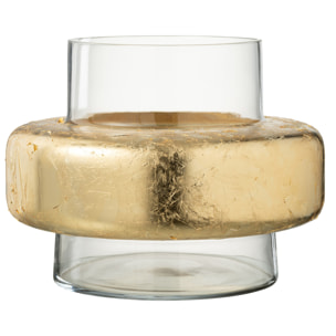 J-Line vase Cylindrique Avec Bague - verre - transparent - Ø 33 cm