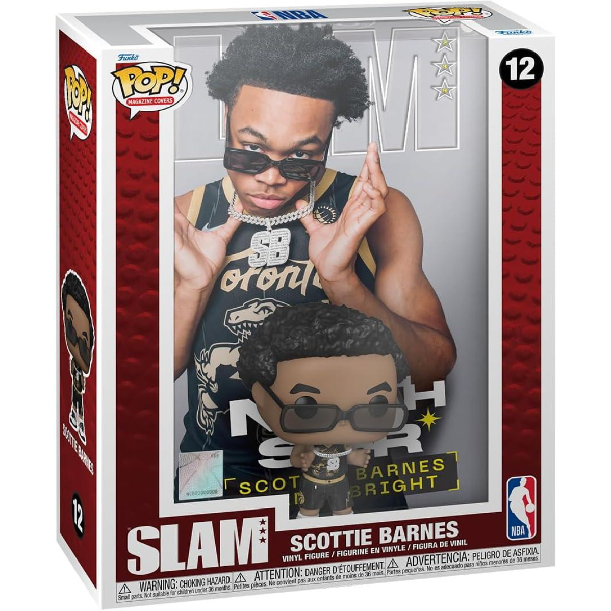 NBA Toronto Raptors POP con Cover: Slam Vinile Figura Scottie Barnes 9 cm