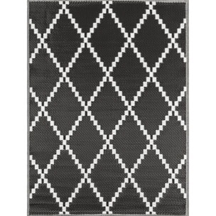 Scoobi - tapis d'exterieur noir motif éthnique