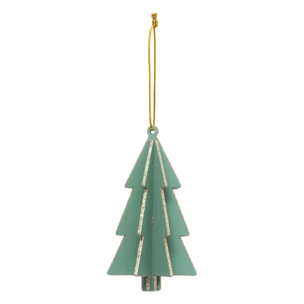 Décoration de sapin en bois sapin 3D vert 13cm