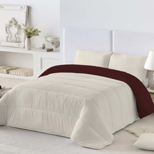 Naturals - Edredón Bicolor - 300 Gr - 100% Microfibra Poliéster - Burdeos/Vainilla