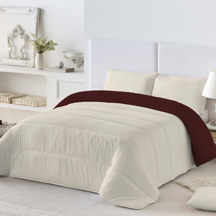 Naturals - Edredón Bicolor - 300 Gr - 100% Microfibra Poliéster - Burdeos/Vainilla