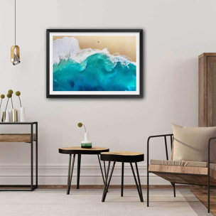 Affiche paysage kelingking bali Affiche + cadre en bois - Noir