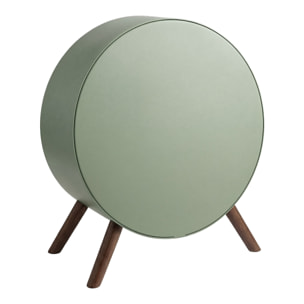 Venere - Camino a Bioetanolo da Pavimento 60x72x30 cm con Bruciatore 1 Litro e Piedi in Legno di Pino Salvia