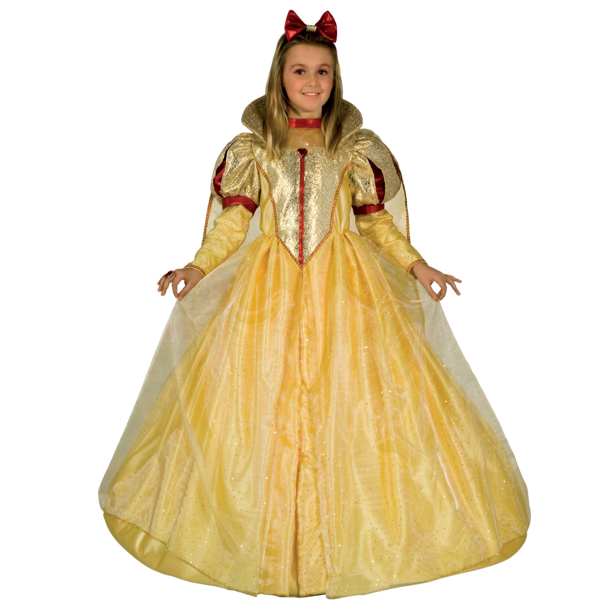 Biancaneve Principessa Costume Carnevale Atelier Giallo Oro Rosso Bambina