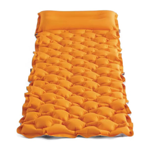 Intex 64098NP - Materasso Gonfiabile Camping Singolo in TPU, Struttura Ondulata, Arancione, 71x191x11 cm
