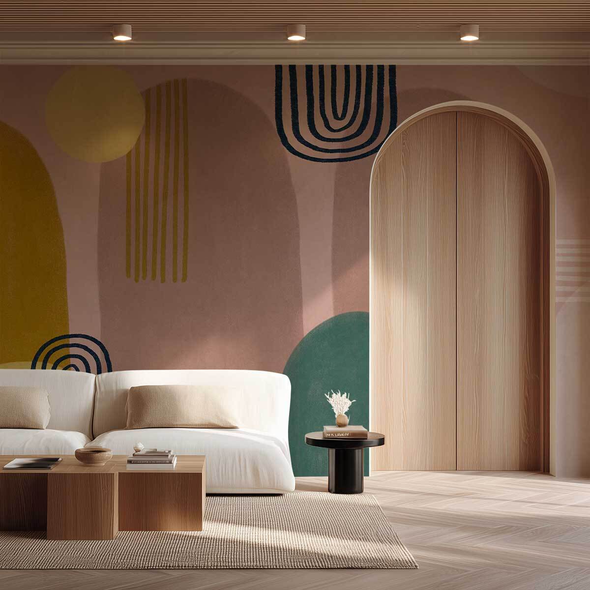 Papier peint panoramique Éclosion Blush Terracotta Intissé