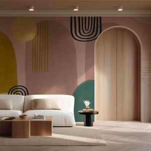 Papier peint panoramique Éclosion Blush Terracotta Intissé