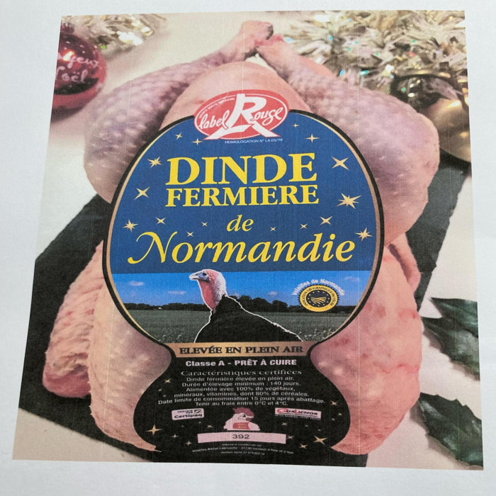 Dinde Fermière Noire de Normandie prêt à cuire - 3 kg - France