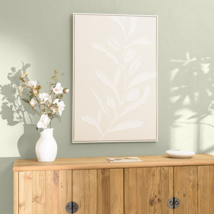 HOMER - Décoration murale 83x123cm motifs fleurs n°1, cadre naturel