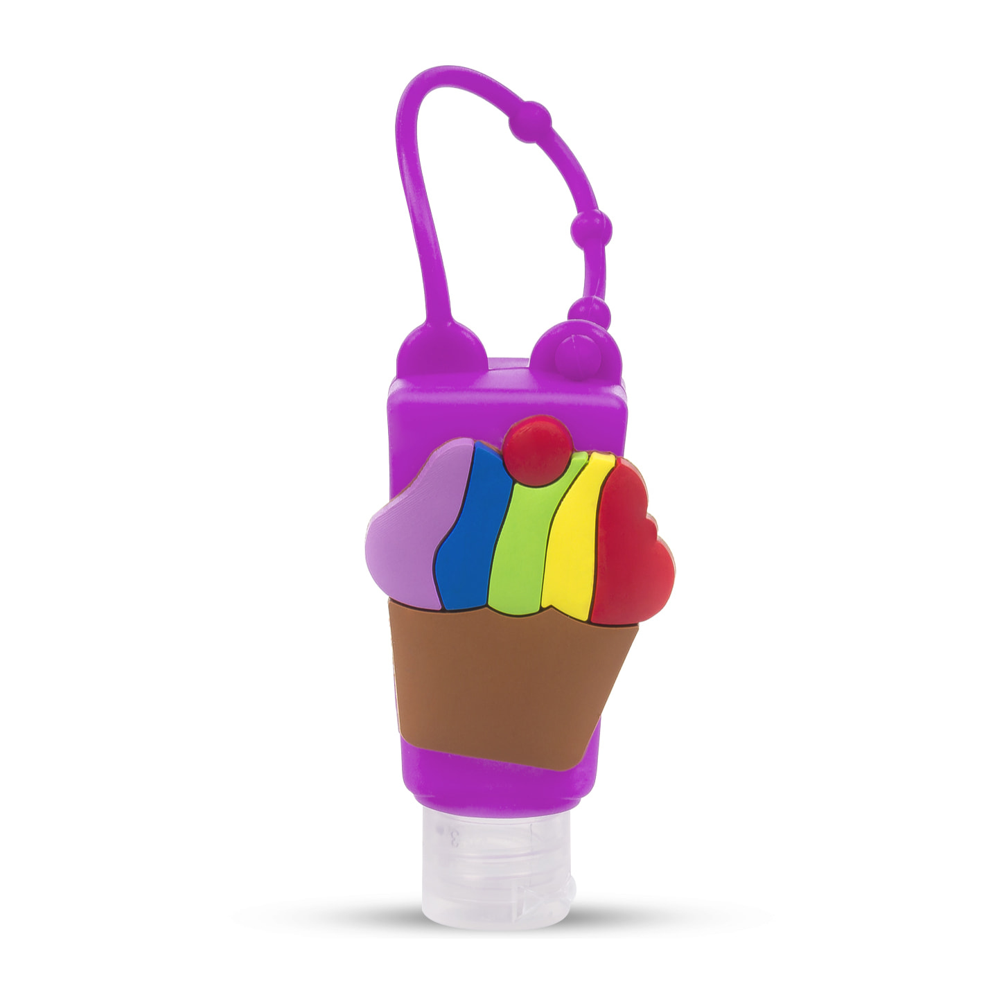 Portachiavi Bottiglia disinfettante per le mani alcol ricaricabile 30ml. Design pastello.