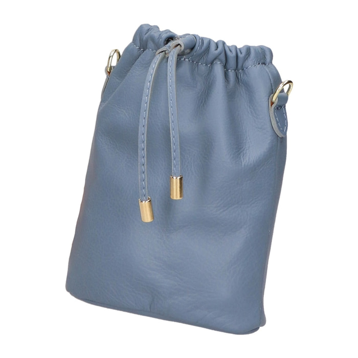 Borsa a sacca da donna - Modello Angela - Vera pelle - 16.0 x 20.0 x 7.0 cm