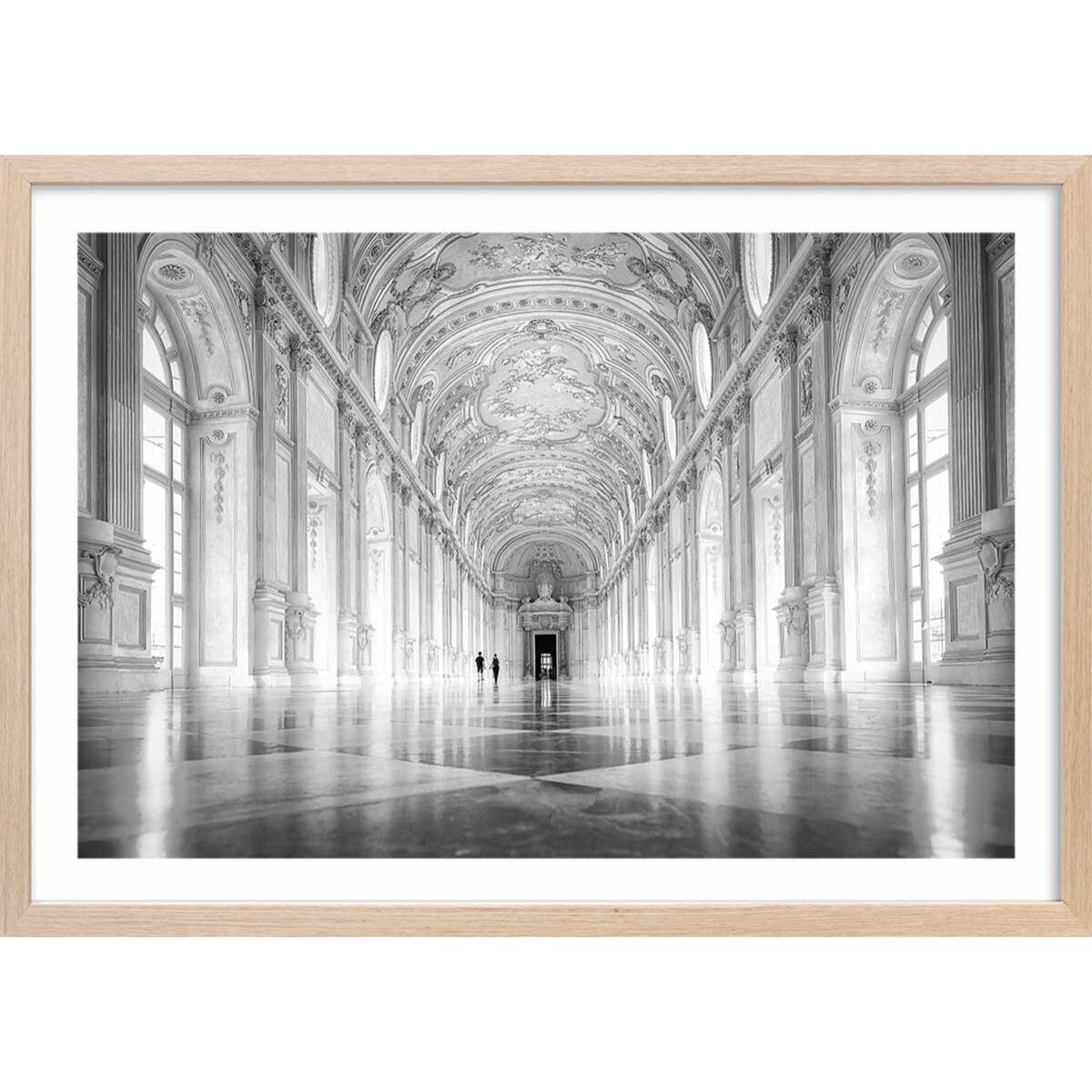 Affiche photo d'art galerie des glaces - Affiche + cadre en bois - Chêne