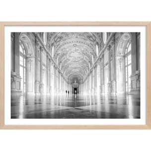 Affiche photo d'art galerie des glaces - Affiche + cadre en bois - Chêne