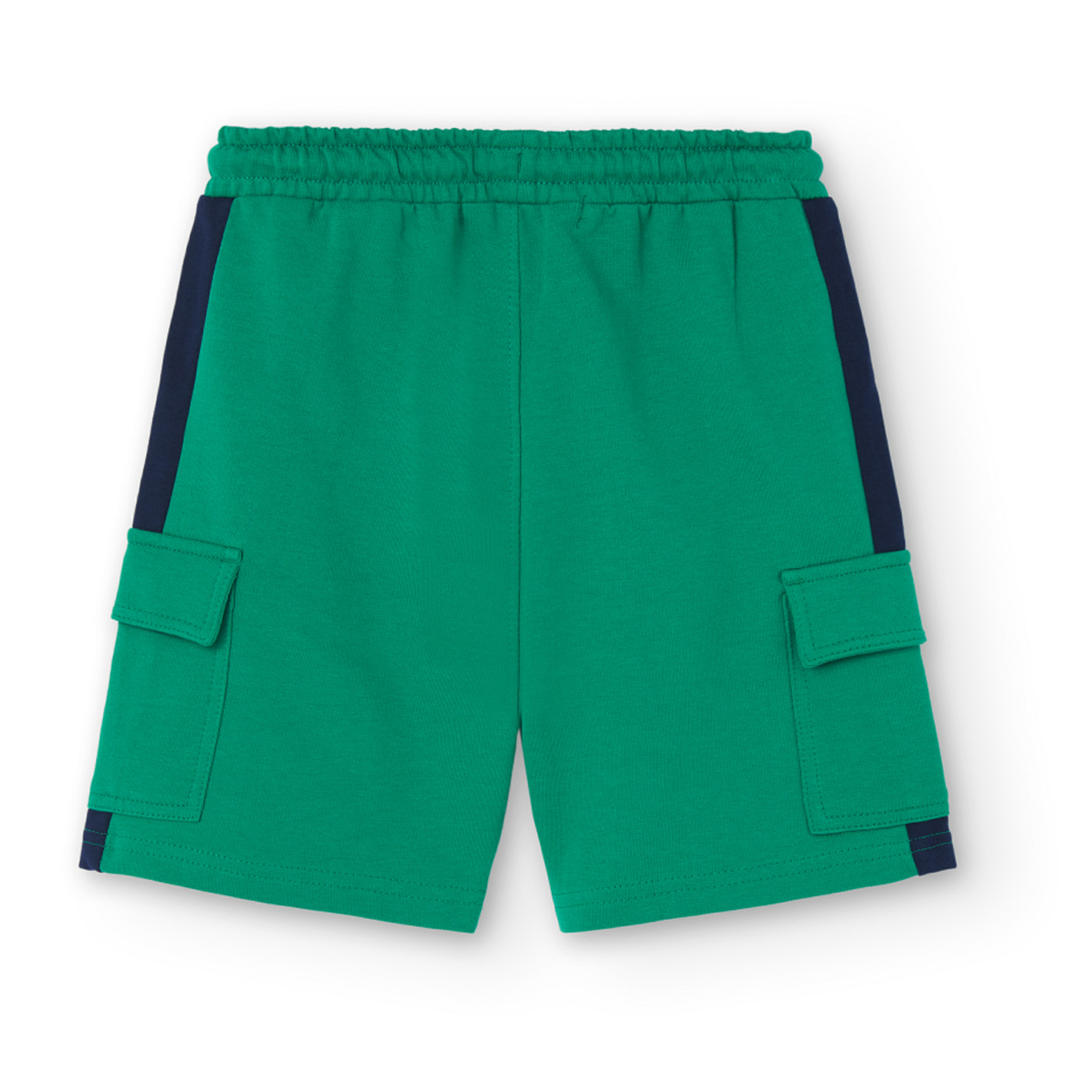 Bermudas para niÃ±o en felpa lisa de color verde, Camiseta