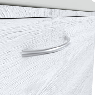 Panca Scarpiera Da Ingresso Salvaspazio Cuscino Anta Ribalta Seduta Imbottita In Ecopelle Soggiorno Casa Camera 60 x 30 x 48 Cm Bianco Frassinato