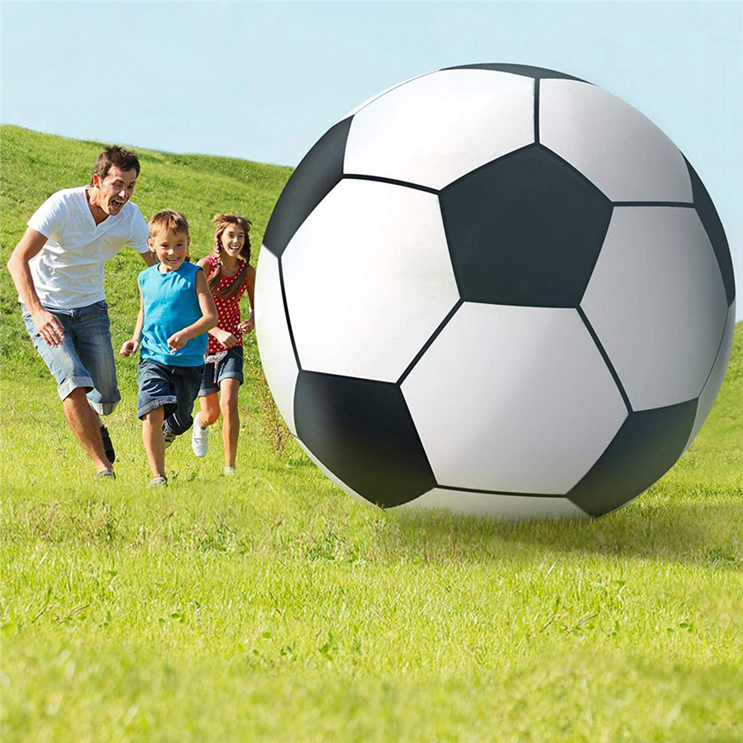 DAM Balón de fútbol hinchable gigante XXL de 150cm. 150x150x150 Cm. Color: Blanco