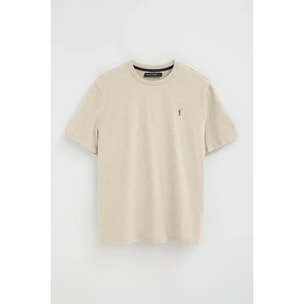 Camiseta beige de manga corta y corte holgado con logo Rigby Go