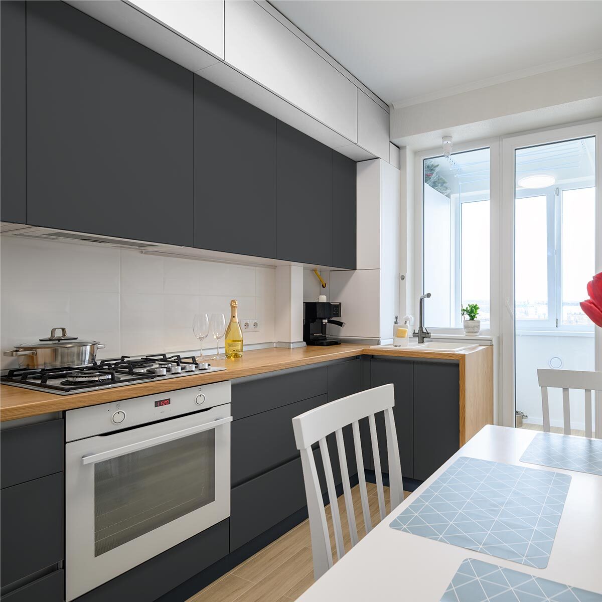 Rouleau adhésif décoratif Vinyle au Mètre - Gris tempete - Sticker Lavable Imperméable Mur Cuisine Meubles
