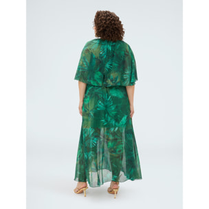 Fiorella Rubino - Vestido largo Dream estampado tropical - Verde