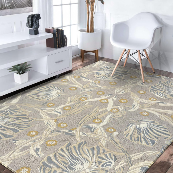 Tapis salon et chambre fait à la main en laine motif floral CILU