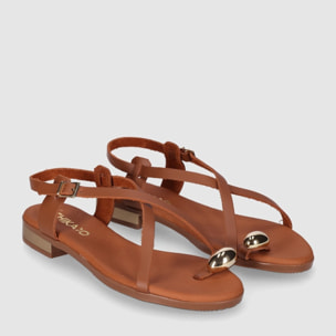 Sandalias de Piel - Cuero - Tacón: 2 cm