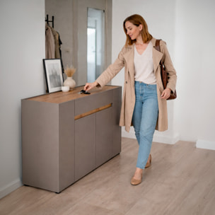 Credenza Moderna Madia Con 4 Ante E 1 Cassetto Mobile Contenitore Sala da Pranzo Soggiorno Design Senza Maniglie 170 x 85 x 40 Cm Congo E Rovere