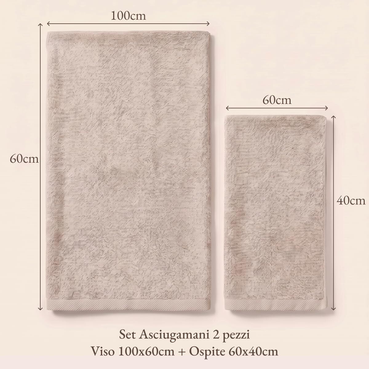 INTRECCI HOME Set Bagno Asciugamani Viso e Ospite, in Puro Cotone 500 g, Morbidezza Extra, Assorbenza Superiore