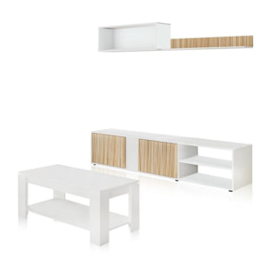 Pack salón con mesa de centro Alix Plus Blanco Artik (Blanco Mate) - Natur