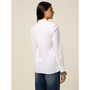 Oltre - Camicia basic in popeline - Bianco