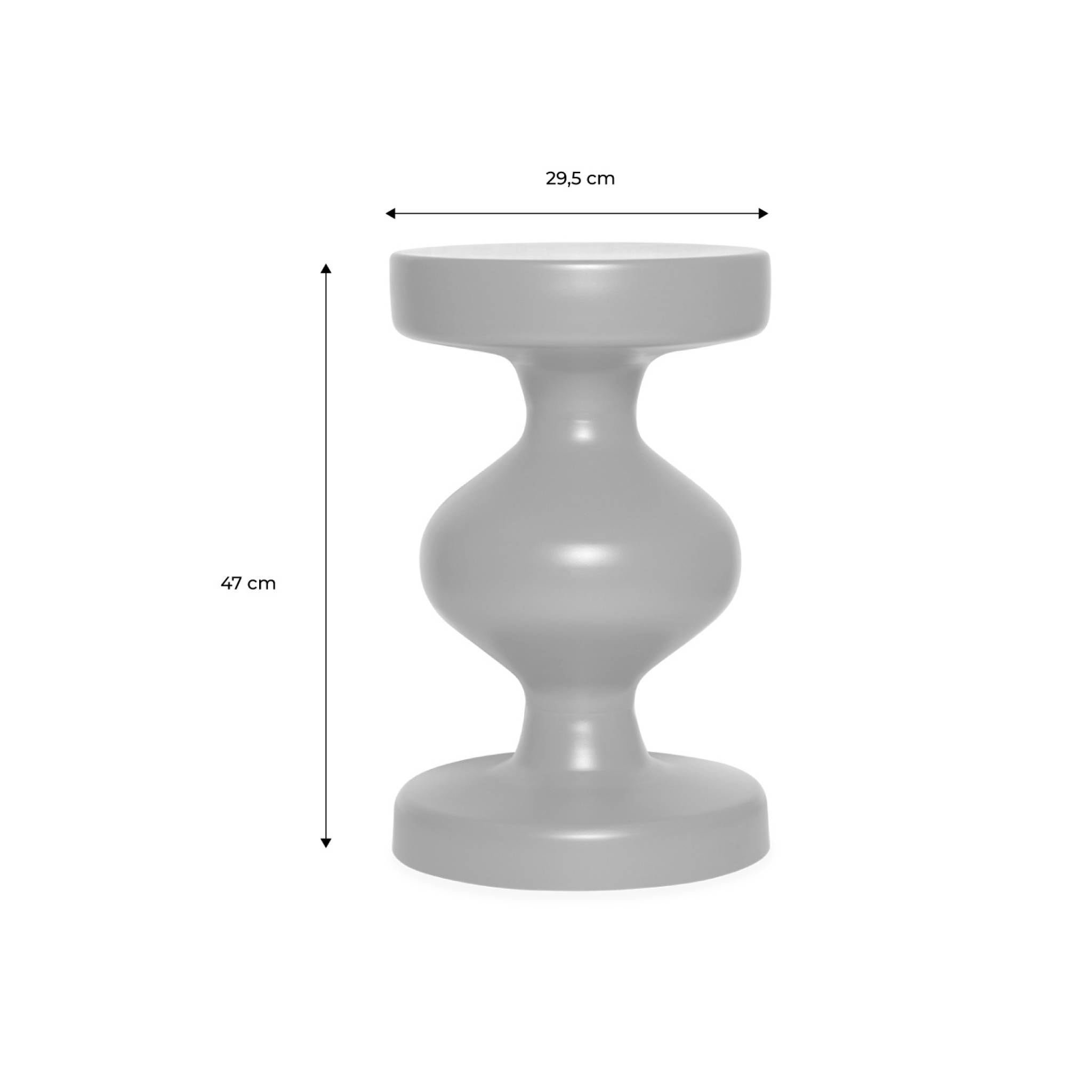 Table d'appoint. bout de canapé. table de chevet en métal. crème. Hawa Ø29.5 x H 47cm