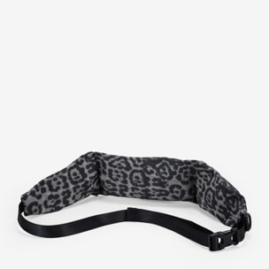 Riñonera plana de leopardo negro con cremallera