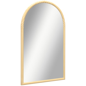 Miroir mural arche bois 110 x 65 cm clair naturel
