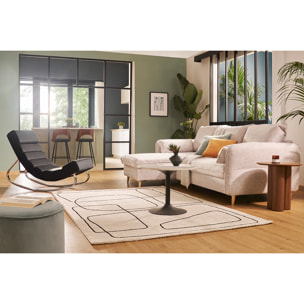 Rocking chair design noir et acier chromé TAYLOR