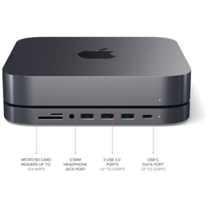 Adaptateur USB SATECHI USB-C pour Mac mini gris