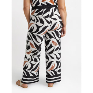 Fiorella Rubino - Pantalones con estampado de hojas - Negro