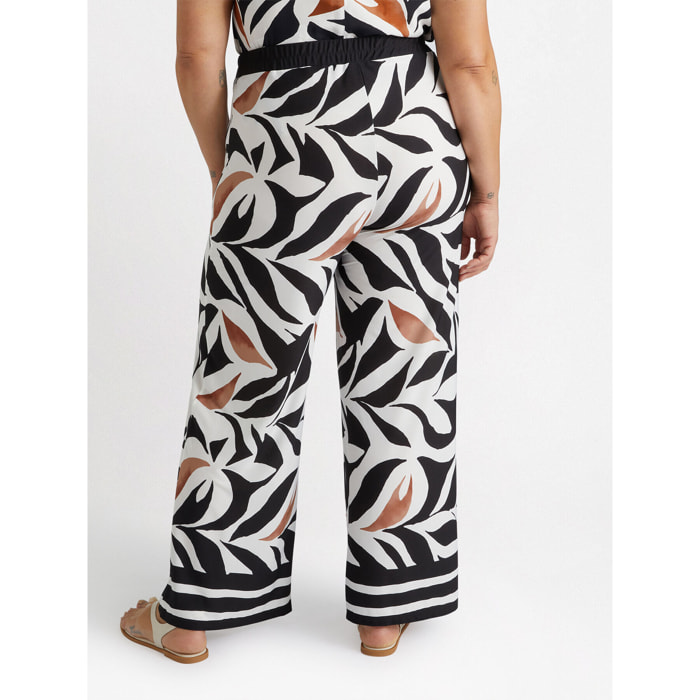 Fiorella Rubino - Pantalones con estampado de hojas - Negro