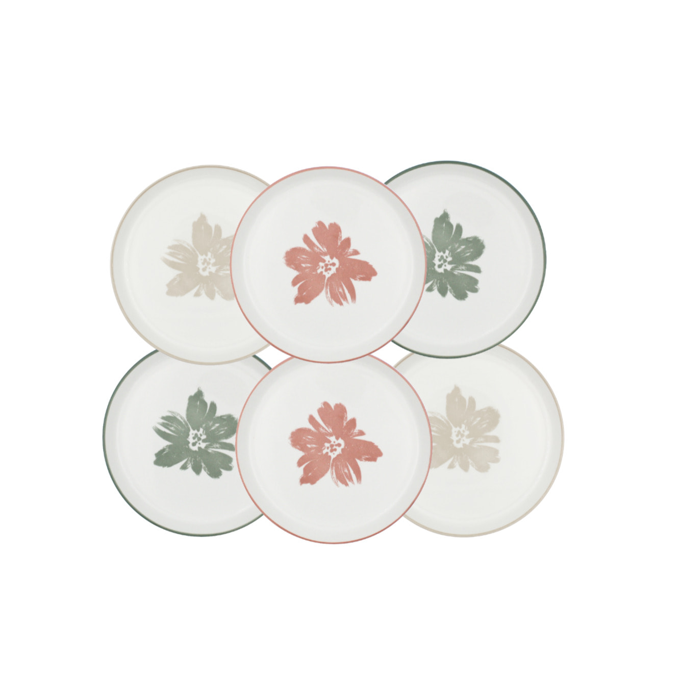 Lot de 6 assiettes à dessert, HANAE