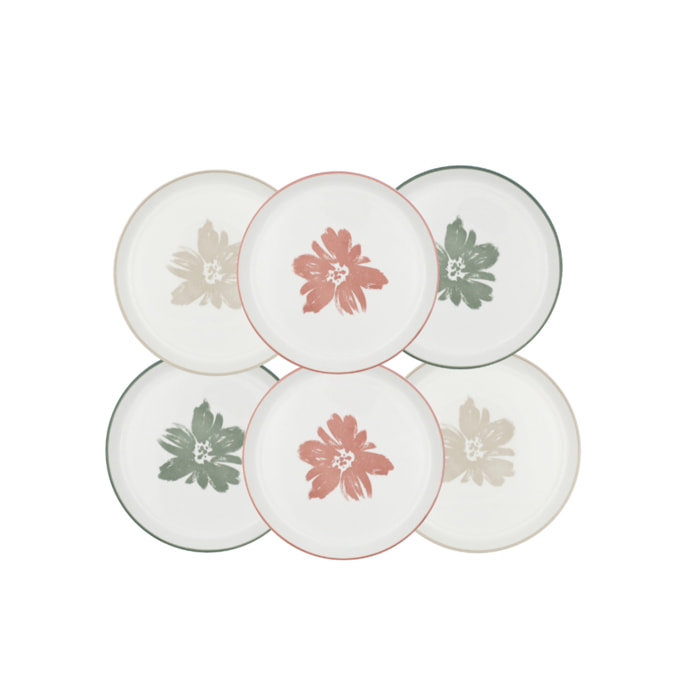 Lot de 6 assiettes à dessert, HANAE