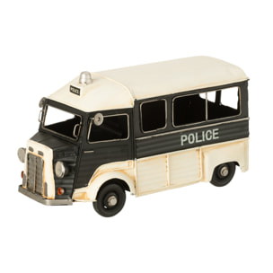 J-Line décoration Bus Police Antique - métal - noir/blanc