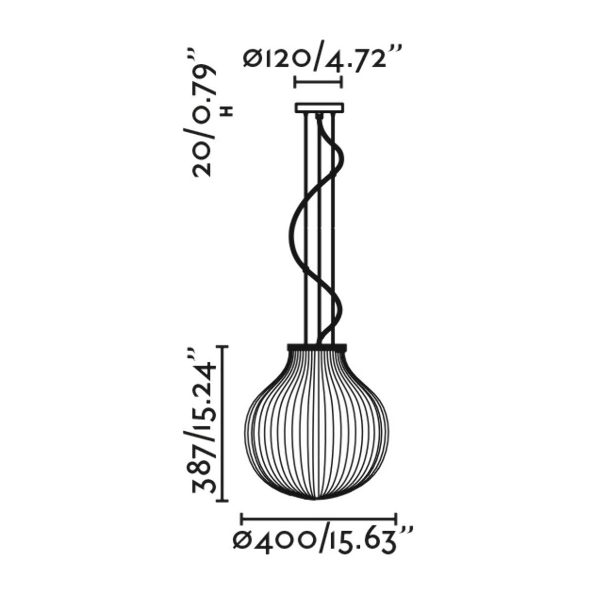 ISABELLE 400 Lampe suspension blanche