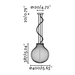 ISABELLE 400 Lampe suspension blanche