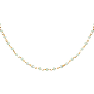 Collar Crystals Jade Plata Baño Oro
