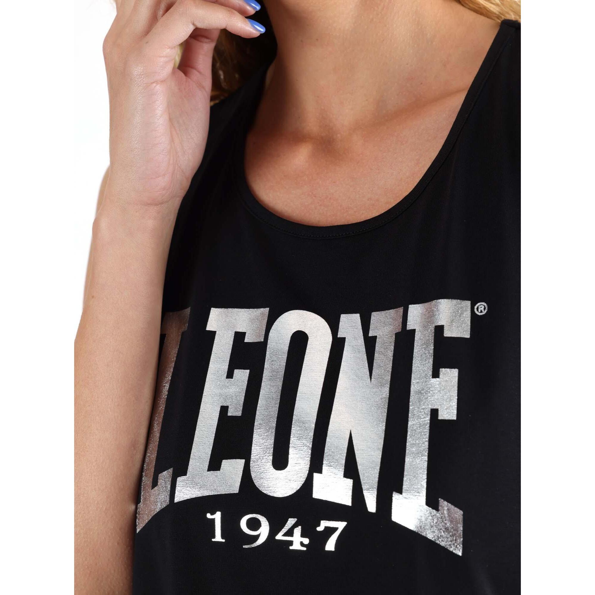 Camiseta de tirantes de algodón para mujer Leone 1947 Apparel con logo grande. Ideal para entrenar.