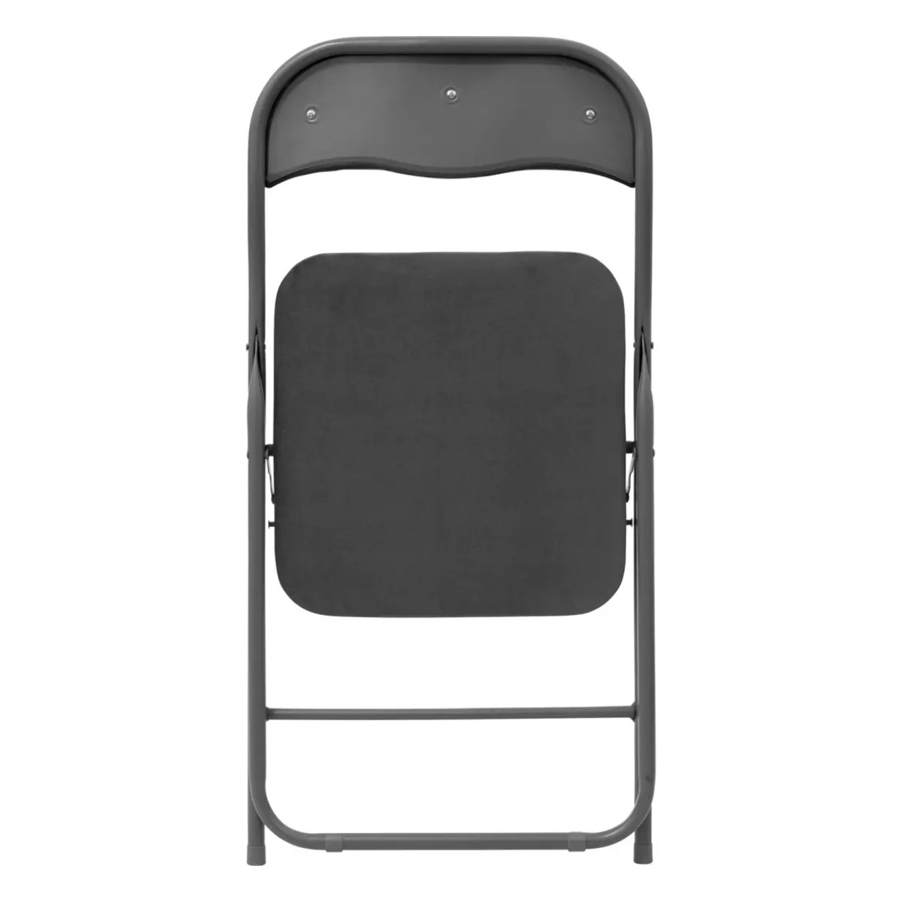 Chaise pliante en velours gris anthracite