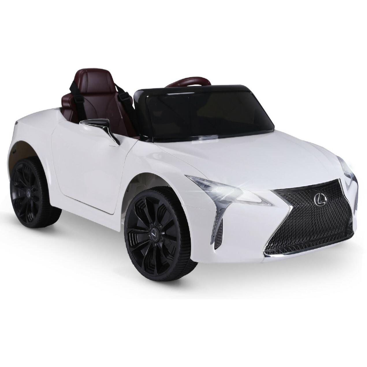 Voiture électrique enfants 12 V - V. max. 3 Km/h effets sonores + lumineux télécommande Lexus LC500 blanc