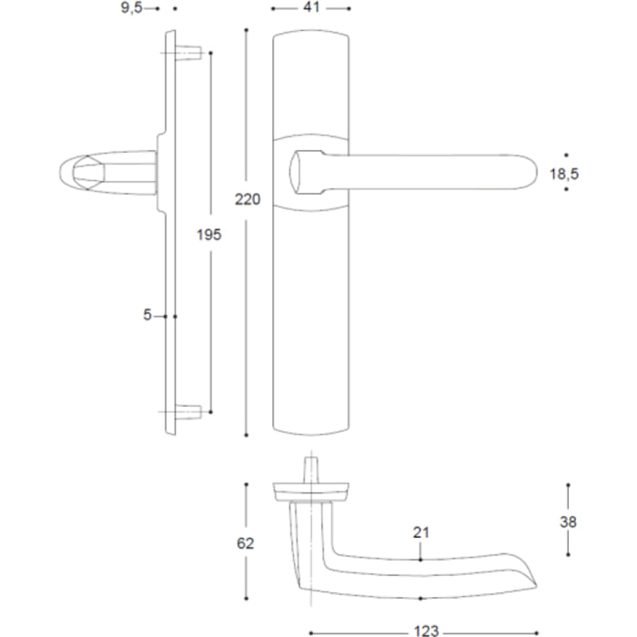 Ensemble Scult Clé i BEZAULT entraxe 195 mm chrome velours - 204373