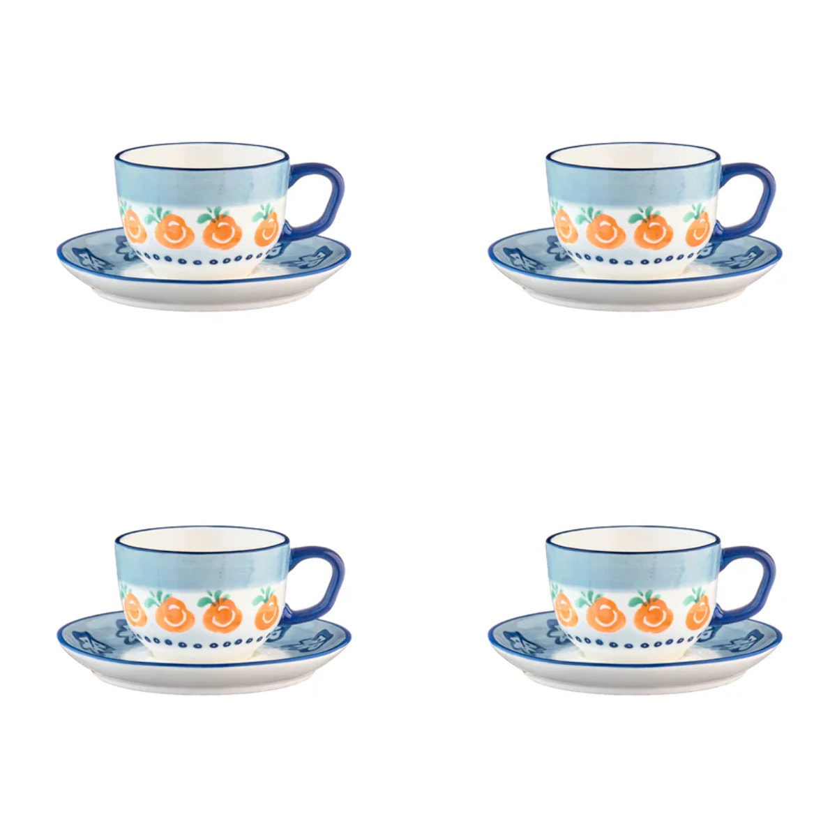 Tasse NAPOLI 20cl et soucoupe Ø15cm - 8 pièces - Agrume