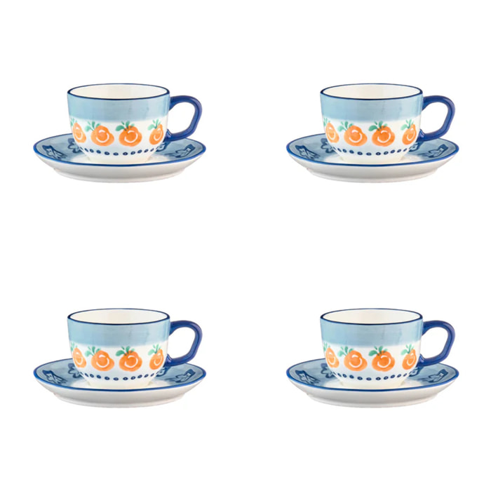 Tasse NAPOLI 20cl et soucoupe Ø15cm - 8 pièces - Agrume