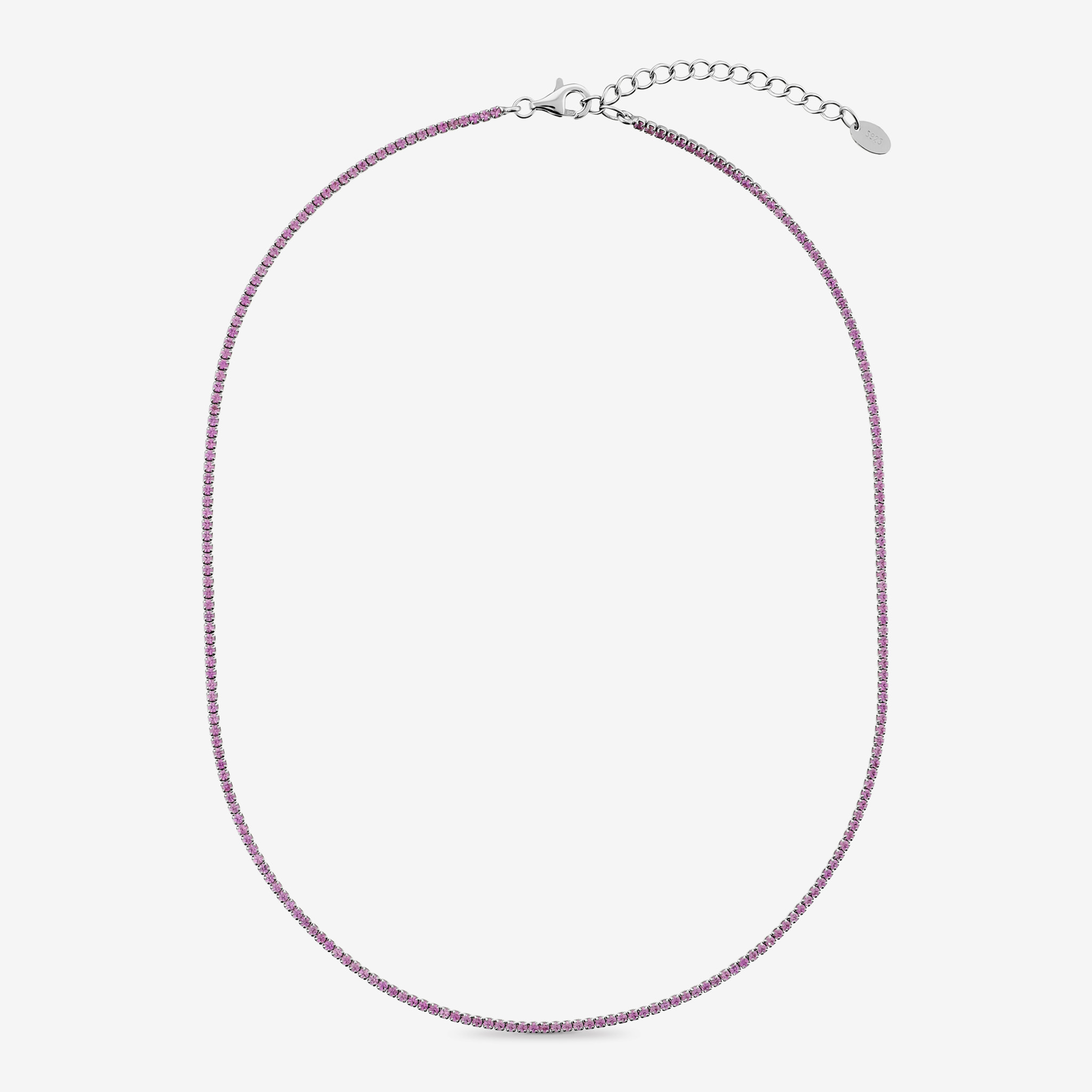 Collana Tennis con Cubic Zirconia Rosa 1.5mm